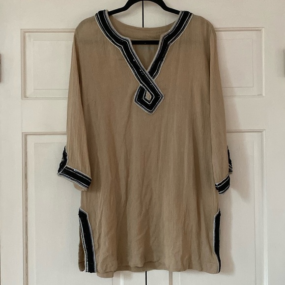Soft Surroundings Beaded Swim Cover-Up Dress Tunic Sequin Sequence‎ Size Medium - Picture 3 of 11